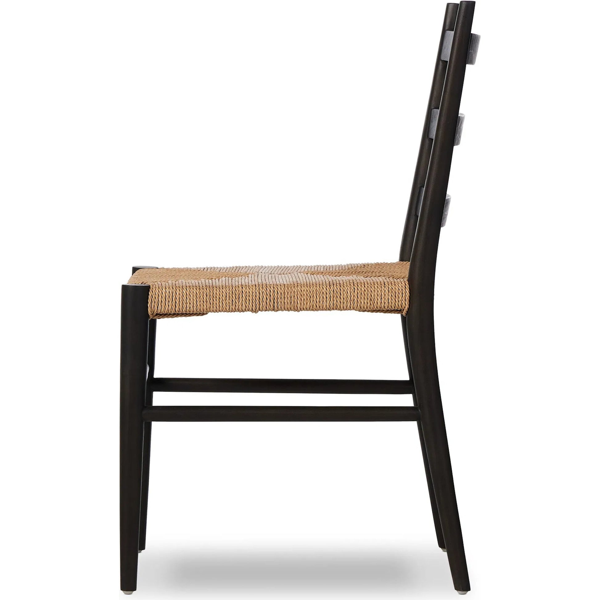 Ladder Back Outdoor Dining Chair by Four Hands. Made from 100% polyethylene, solid teak in a transitional style.