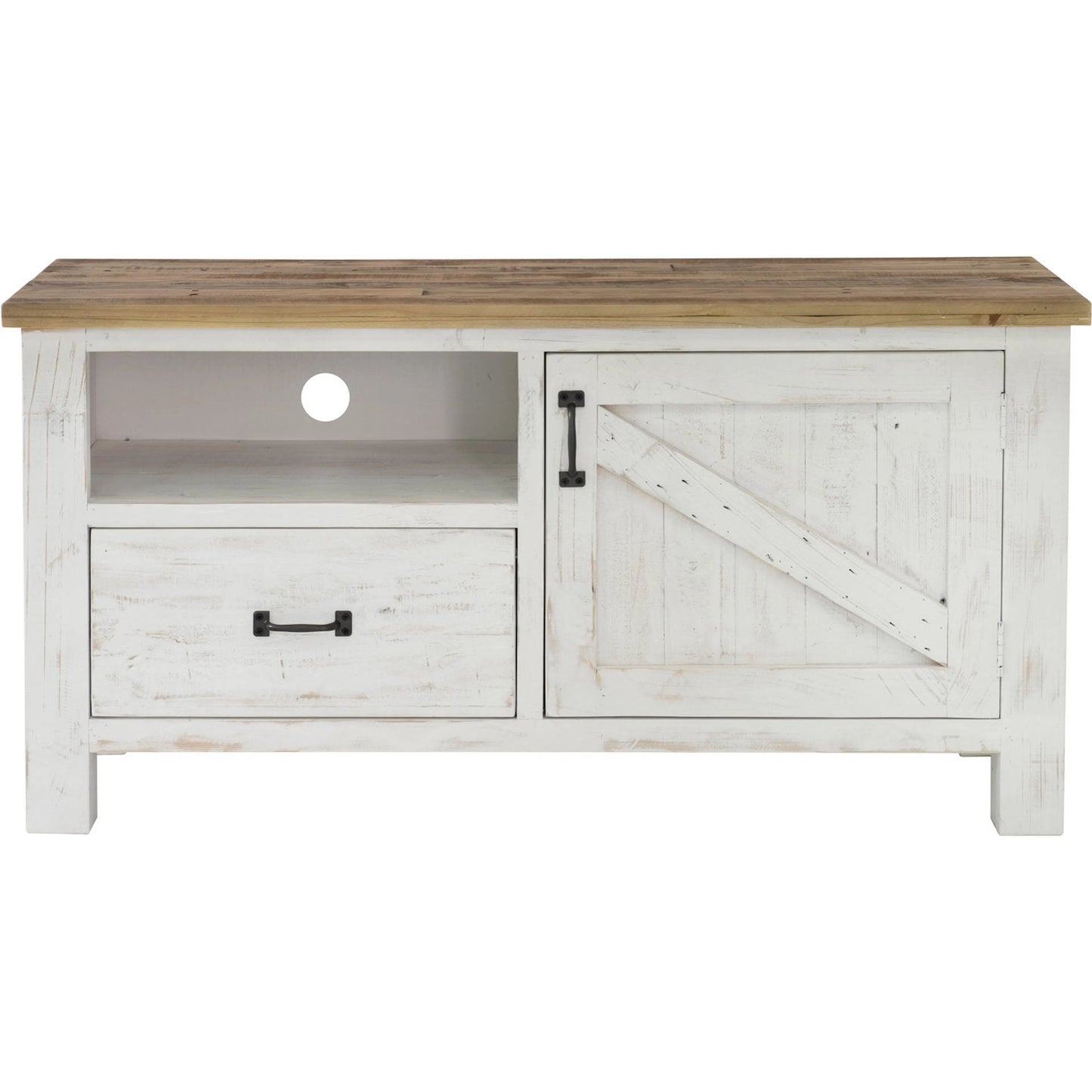 004 SR-818657 | Additional Silo | Provence Media Unit by LH Imports in white, brown. Made from reclaimed pine in a cottage & farmhouse style.