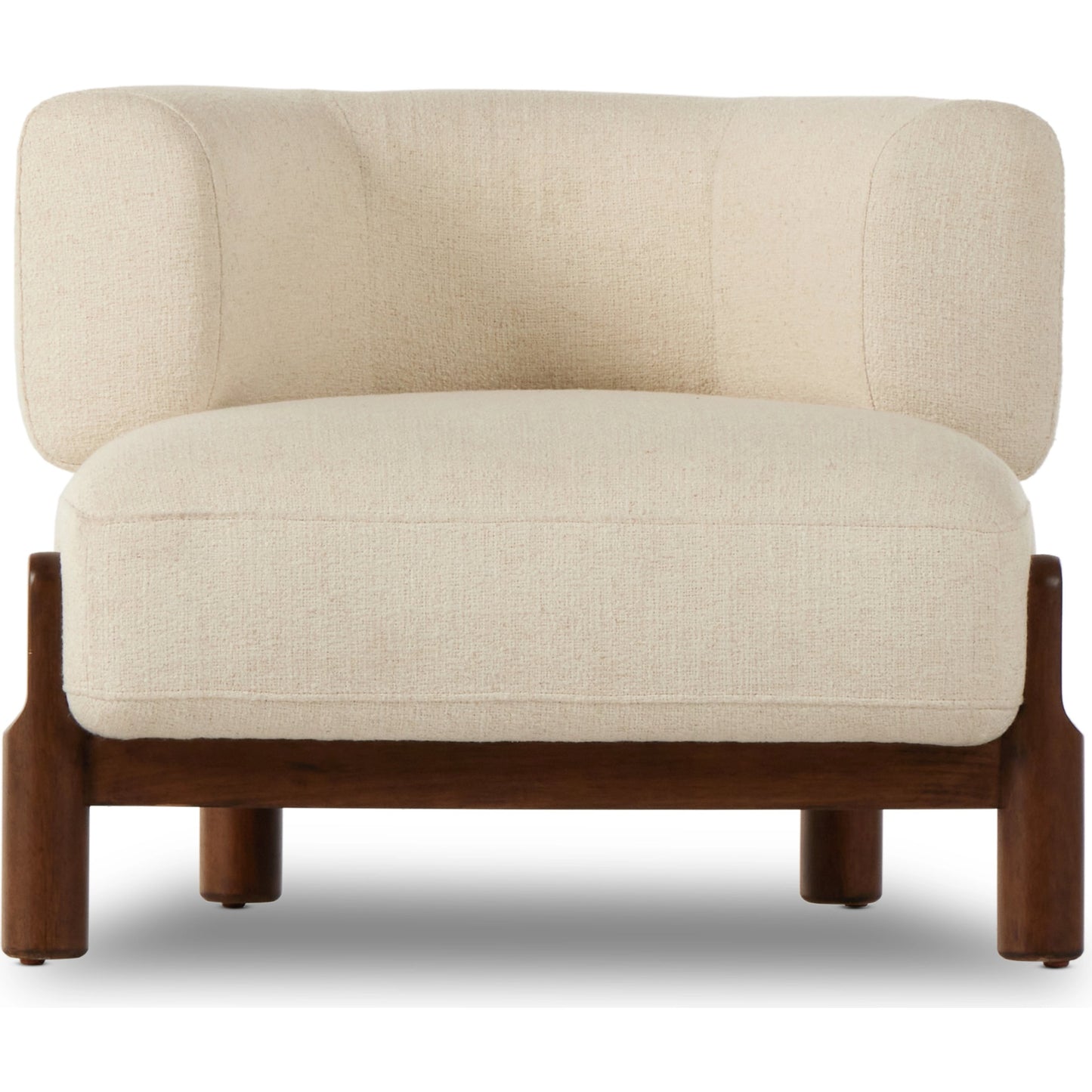 002 SI-2074409 | Additional Silo | Kingston Chair by Four Hands in omari natural and terra brown parawood. Made from 79% polyester, 16% viscose (rayon), 5% flax, linen, solid parawood, 90% polyurethane foam, 10% fiber in a modern style.