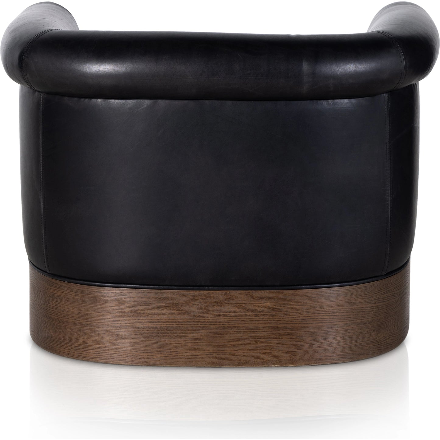 008 SI-1977210 | Additional Silo | Colby Swivel Chair by Four Hands in vintage ash veneer, heirloom black, vintage ash. Made from top grain leather, ash veneer, solid ash in a modern style.