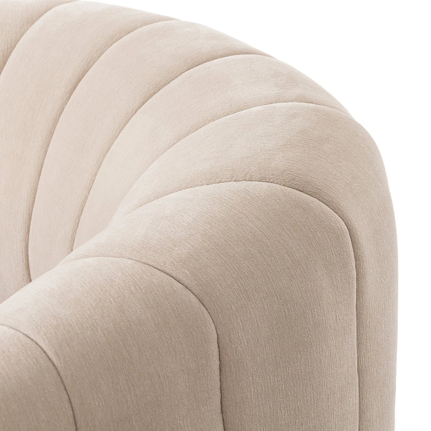 024 SI-2257080 | Closeup | Elliana Swivel Chair by Four Hands. Made from 100% polyester, poplar plywood in a modern style.