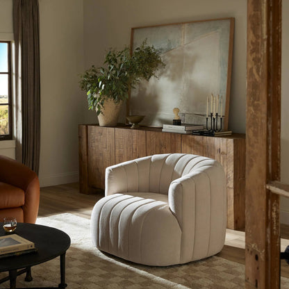 Elliana Swivel Chair by Four Hands. Made from 100% polyester, poplar plywood in a modern style.