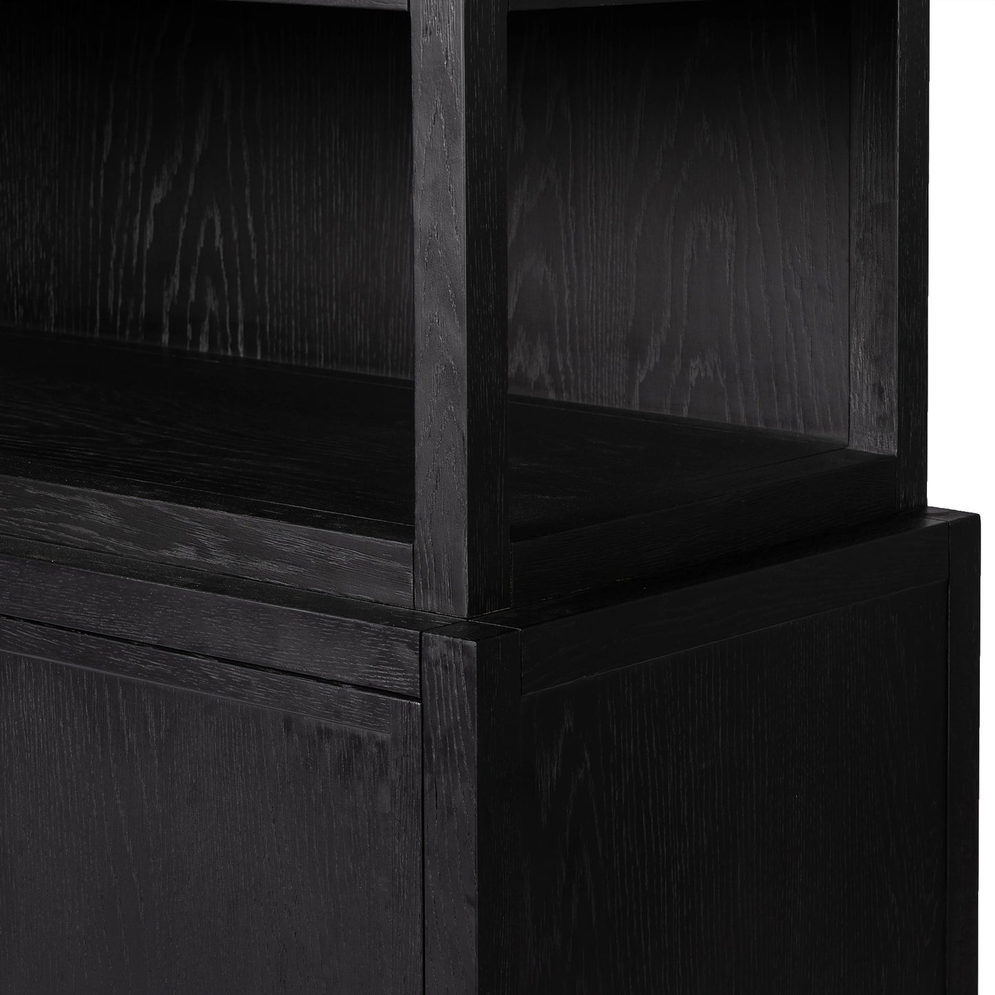 004 SI-1977380 | Additional Silo | Hopkins Bookcase by Four Hands in brushed ebony oak. Made from solid oak, oak veneer, iron in a modern style.