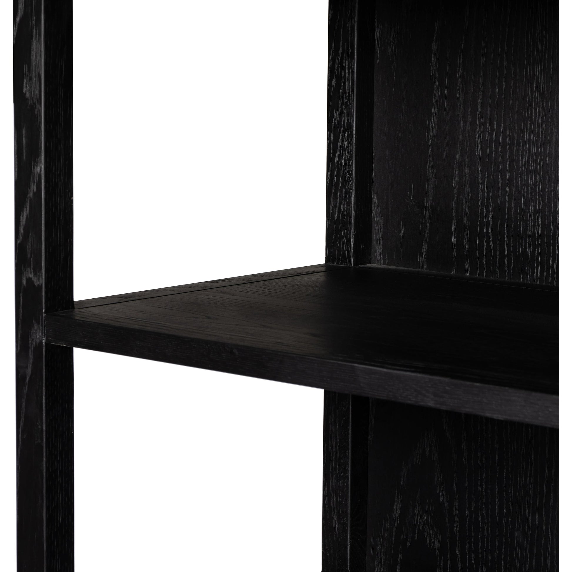 Hopkins Bookcase by Four Hands in brushed ebony oak. Made from solid oak, oak veneer, iron in a modern style.