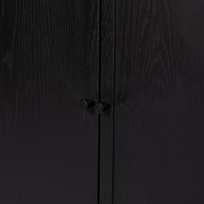 Hopkins Bookcase by Four Hands in brushed ebony oak. Made from solid oak, oak veneer, iron in a modern style.