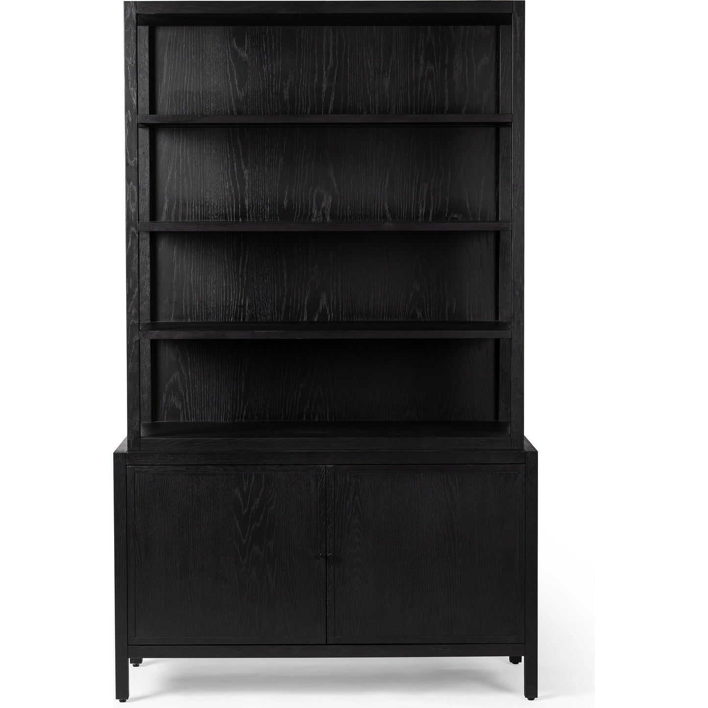 003 SI-1977380 | Additional Silo | Hopkins Bookcase by Four Hands in brushed ebony oak. Made from solid oak, oak veneer, iron in a modern style.
