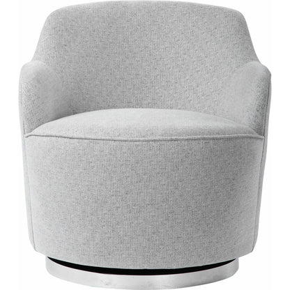 Hobart Casual Swivel Chair by Uttermost. Made from plywood, stainless steel, fabric, foam in a modern style.
