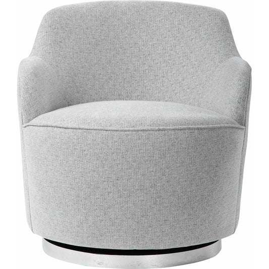 Hobart Casual Swivel Chair by Uttermost. Made from plywood, stainless steel, fabric, foam in a modern style.