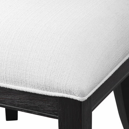 Idris Armless Chair by Uttermost. Made from birch solid wood, bent wood, plywood, foam, fabric in a modern style.