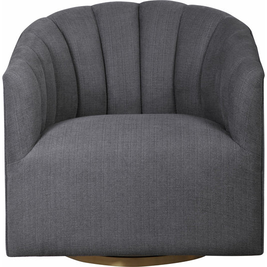 Cuthbert Modern Swivel Chair by Uttermost. Made from stainless steel, plywood, hardwood, foam, fabric in a transitional style.