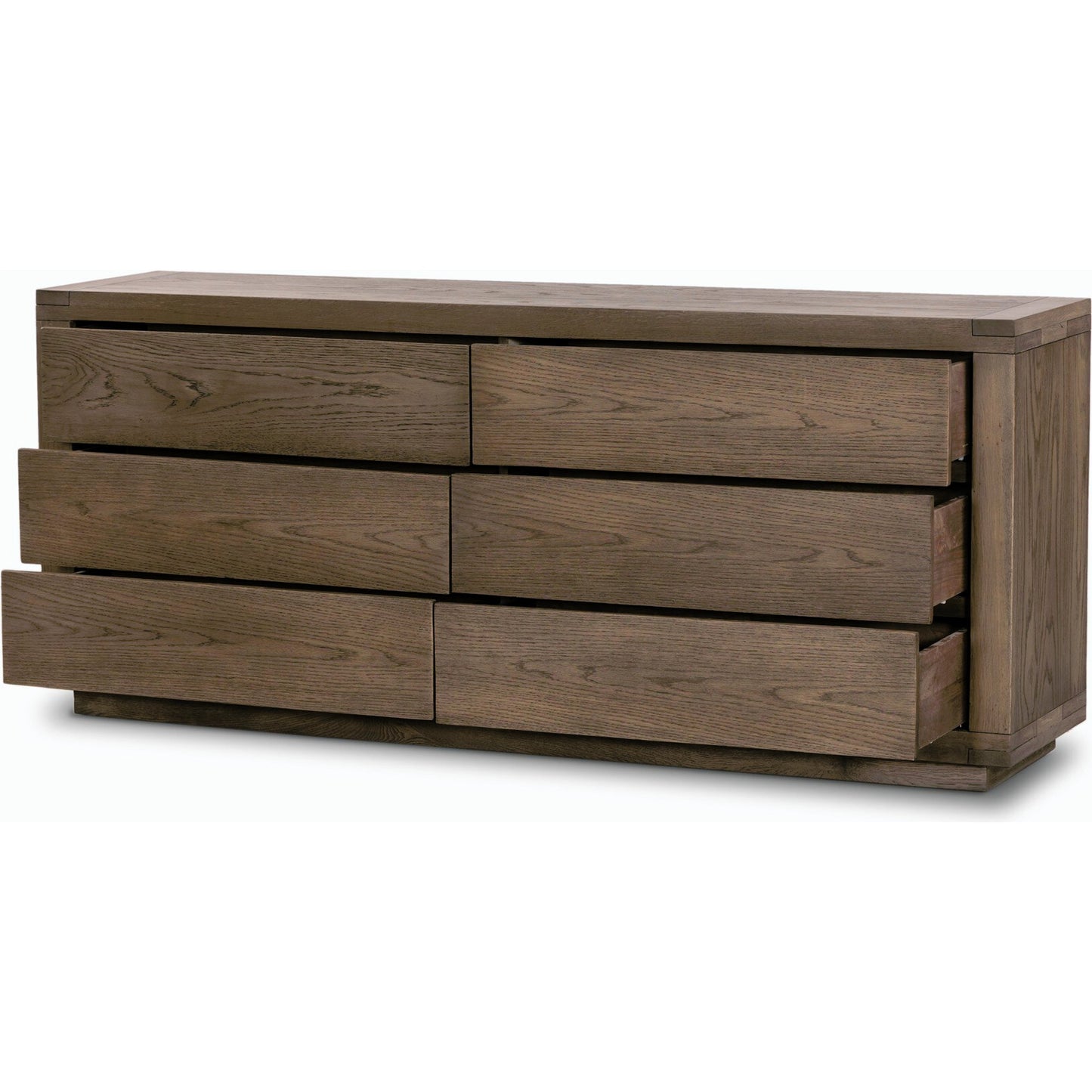 001 SI-2158568 | Additional Silo | Warby 6 Drawer Dresser by Four Hands in worn oak veneer and worn oak veneer. Made from oak veneer, solid oak in a modern style.