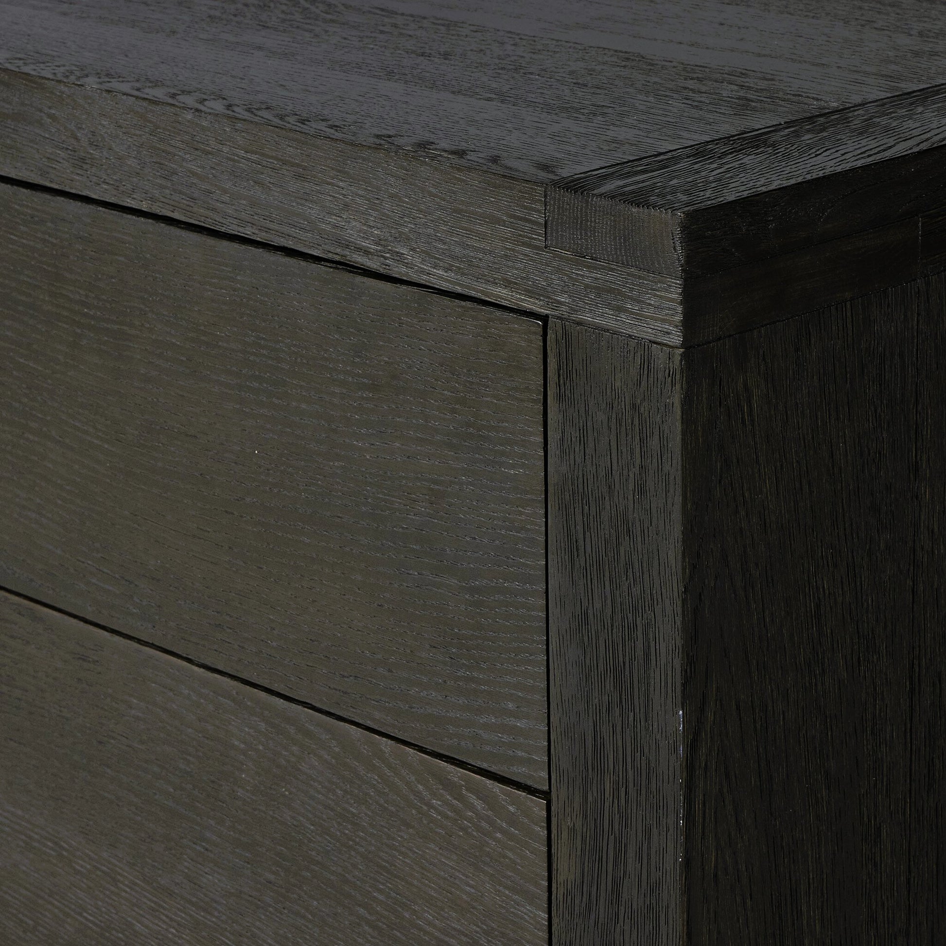 Warby 6 Drawer Dresser by Four Hands in worn oak veneer and worn oak veneer. Made from oak veneer, solid oak in a modern style.