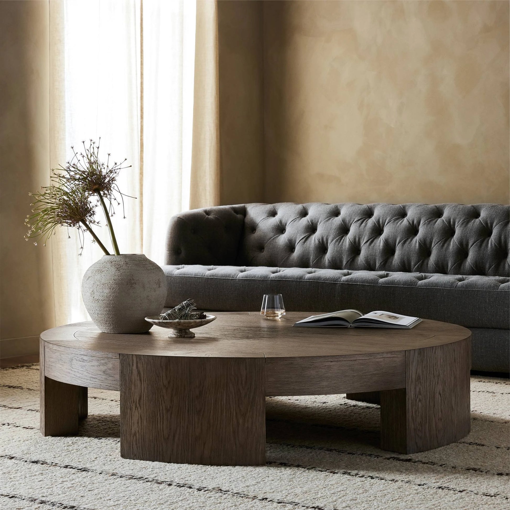 Sheffield Coffee Table by Four Hands. Made from oak veneer in a modern style.