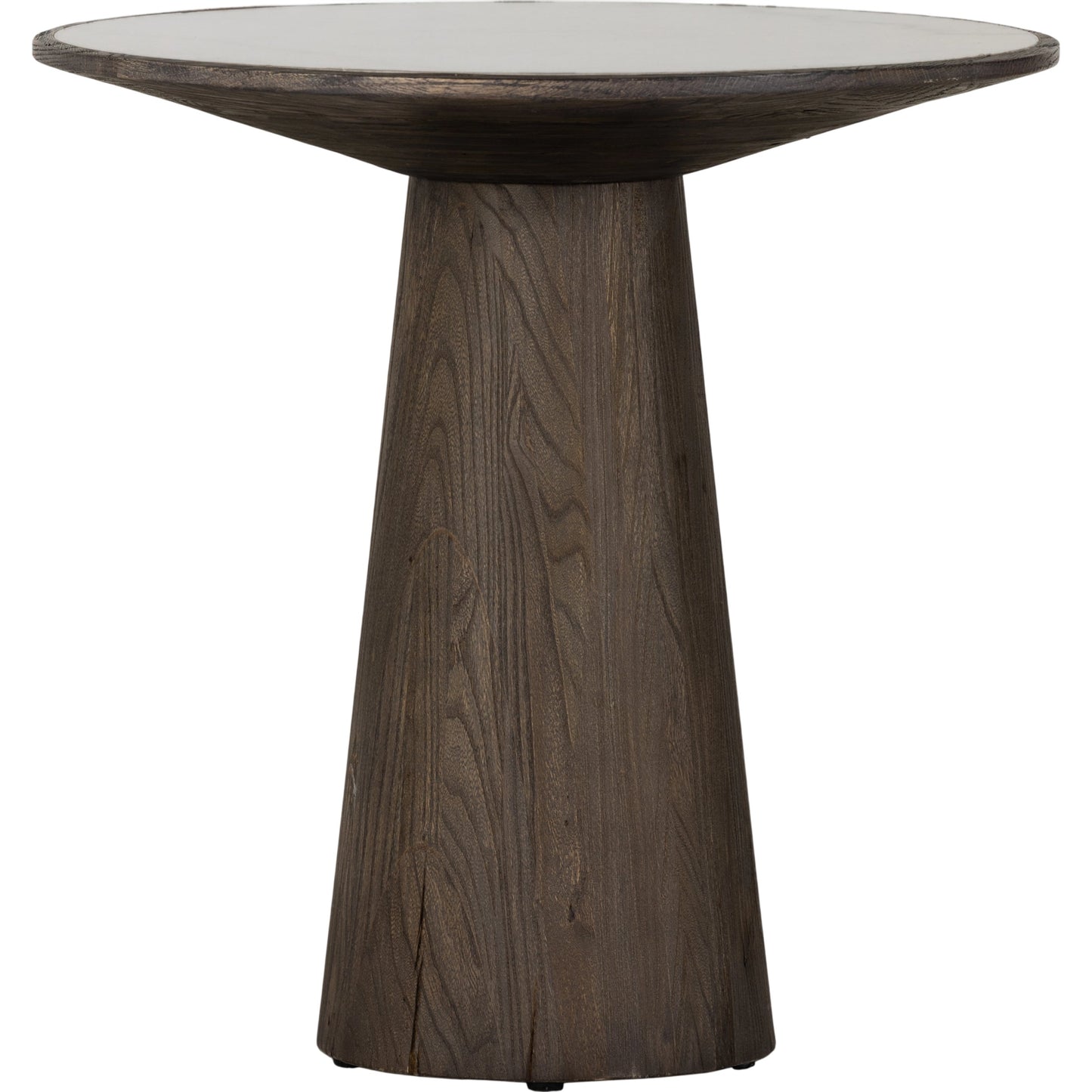 001 SI-1977811 | Primary Silo | Skye End Table by Four Hands in weathered dark elm, white marble. Made from solid marble, solid reclaimed elm, solid oak in a modern style.