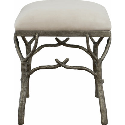 Lismore Fabric Bench by Uttermost. Made from iron, resin, linen, plywood in a rustic style.
