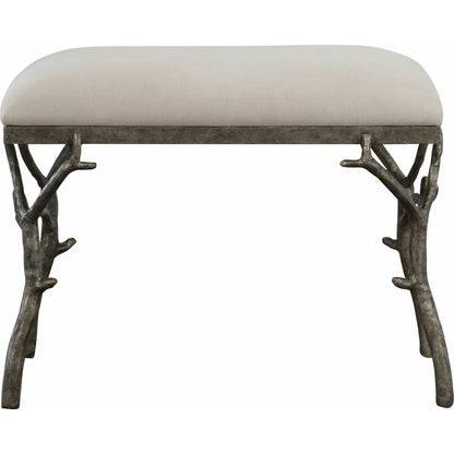 Lismore Fabric Bench by Uttermost. Made from iron, resin, linen, plywood in a rustic style.