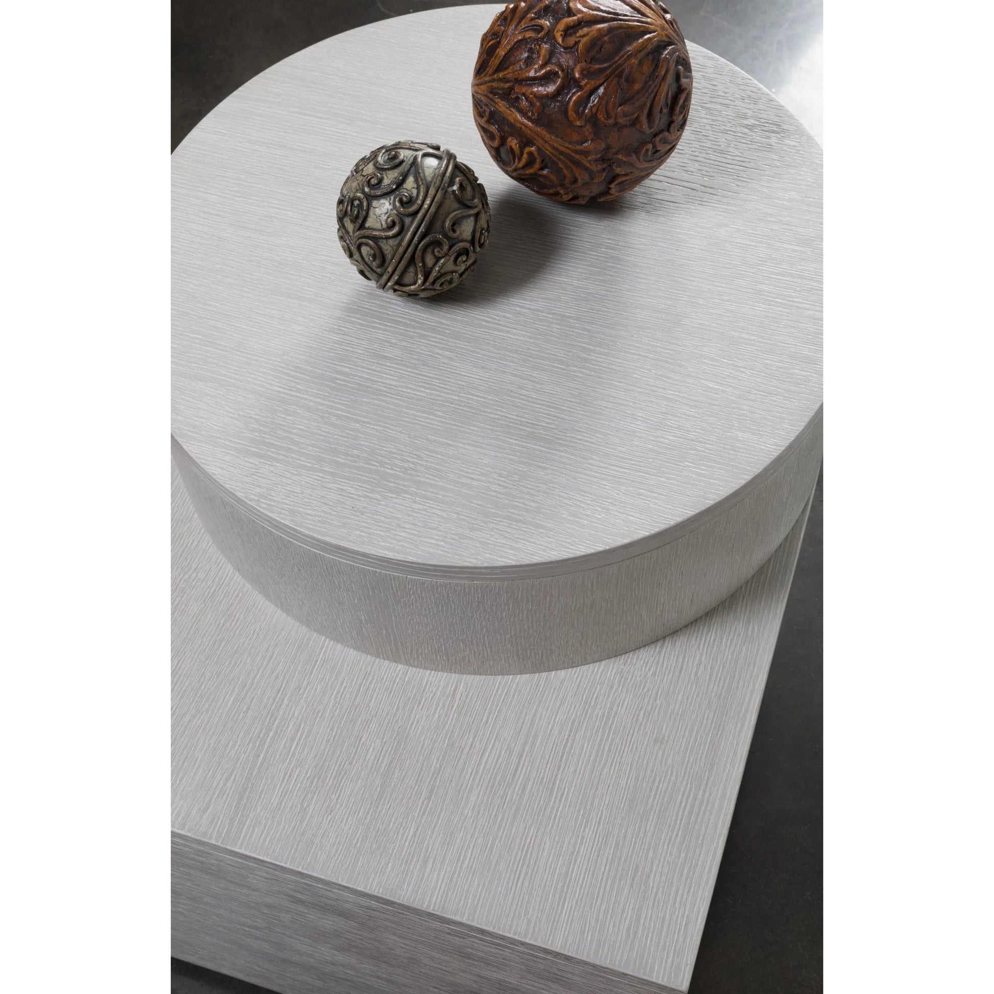 Maxwell Split Level End Table by Artistica Home in misty white gray. Made from unique in a modern style.