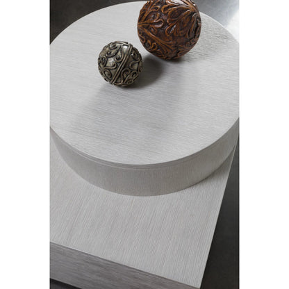 Maxwell Split Level End Table by Artistica Home in misty white gray. Made from unique in a modern style.