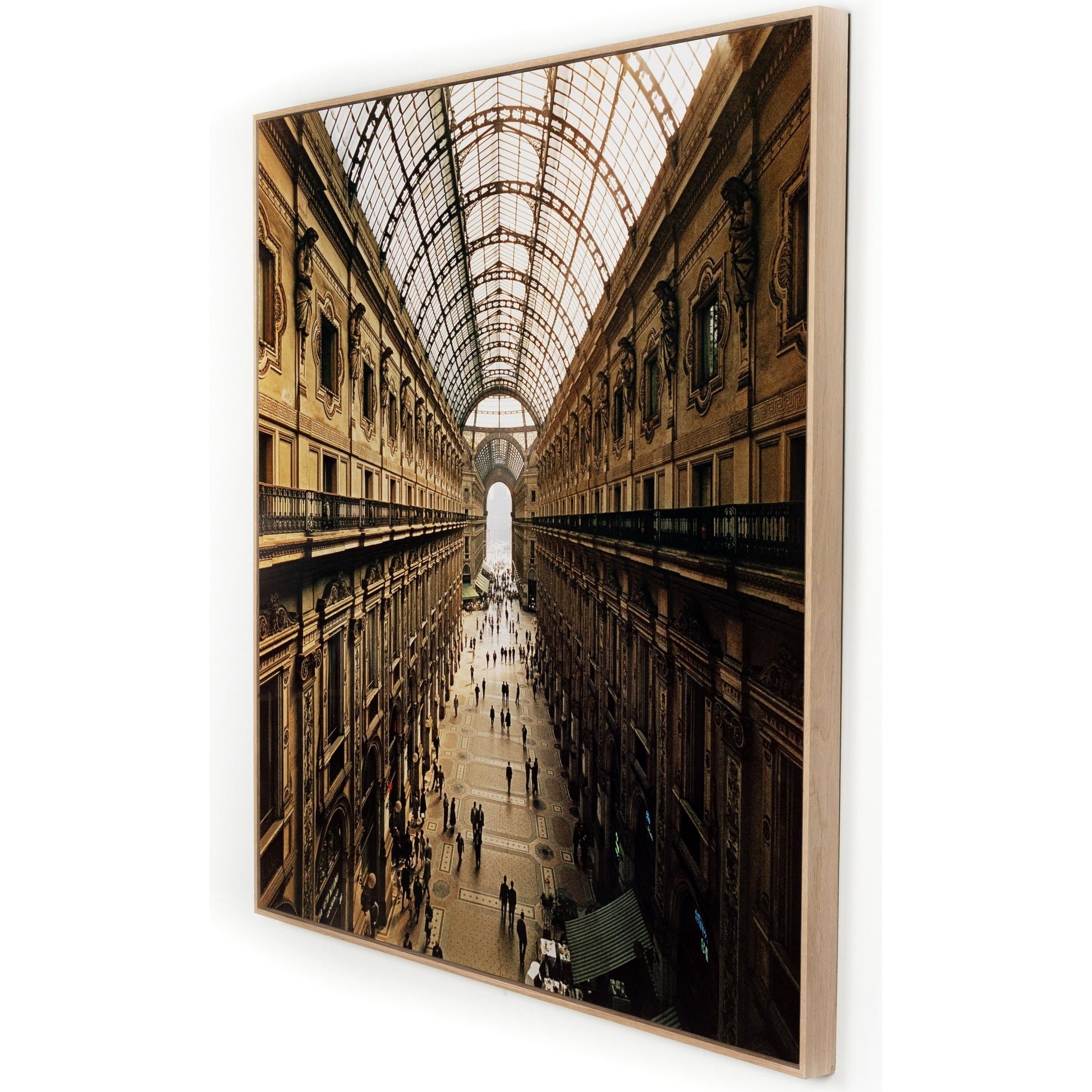 Galleria Vittorio Emanuele II by Slim Aarons by Four Hands. Made from vertical grain floater white oak, gloss white chromaluxe in a transitional style.