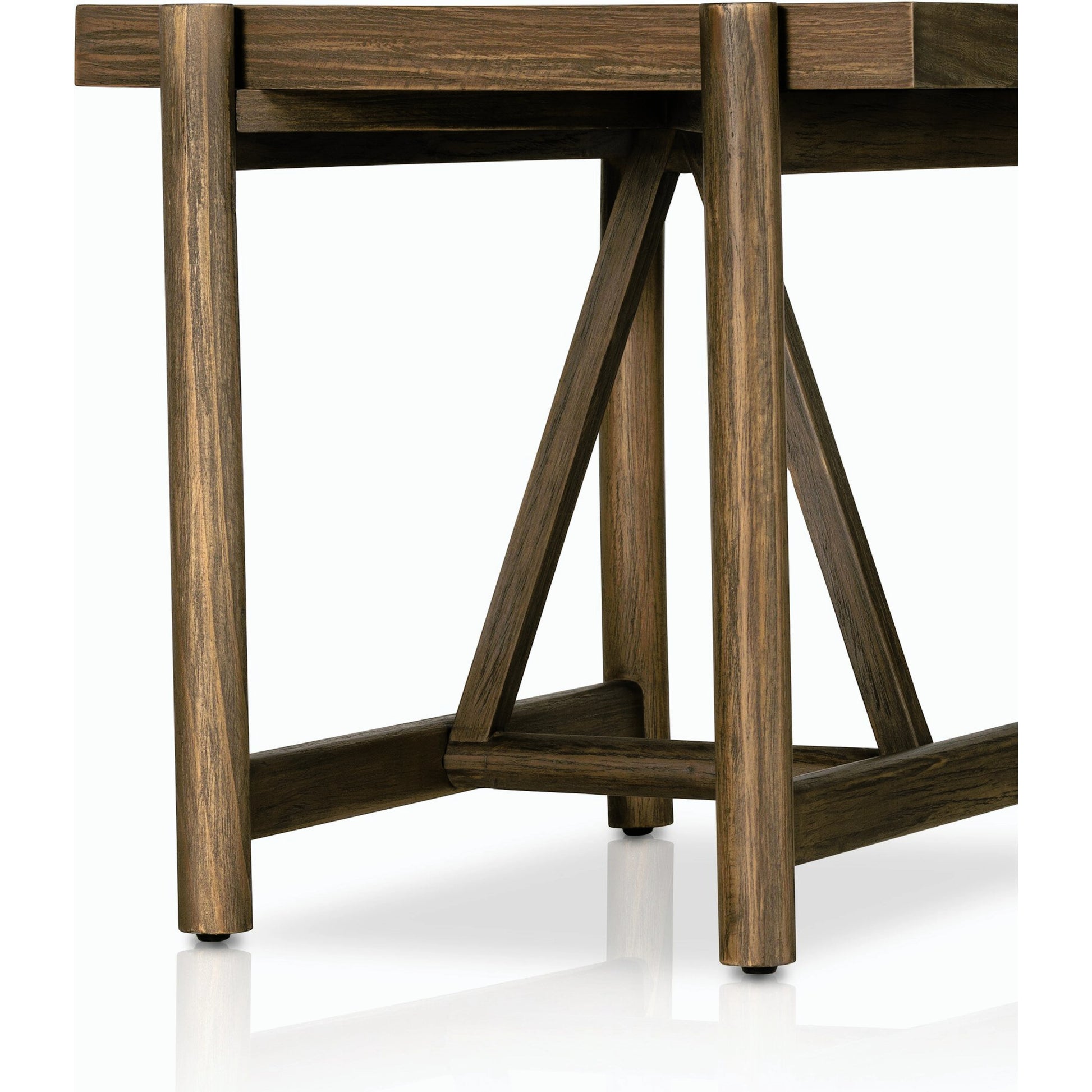 Goldthwaite End Table by Four Hands in sienna brown. Made from solid pine, poplar plywood in a modern style.