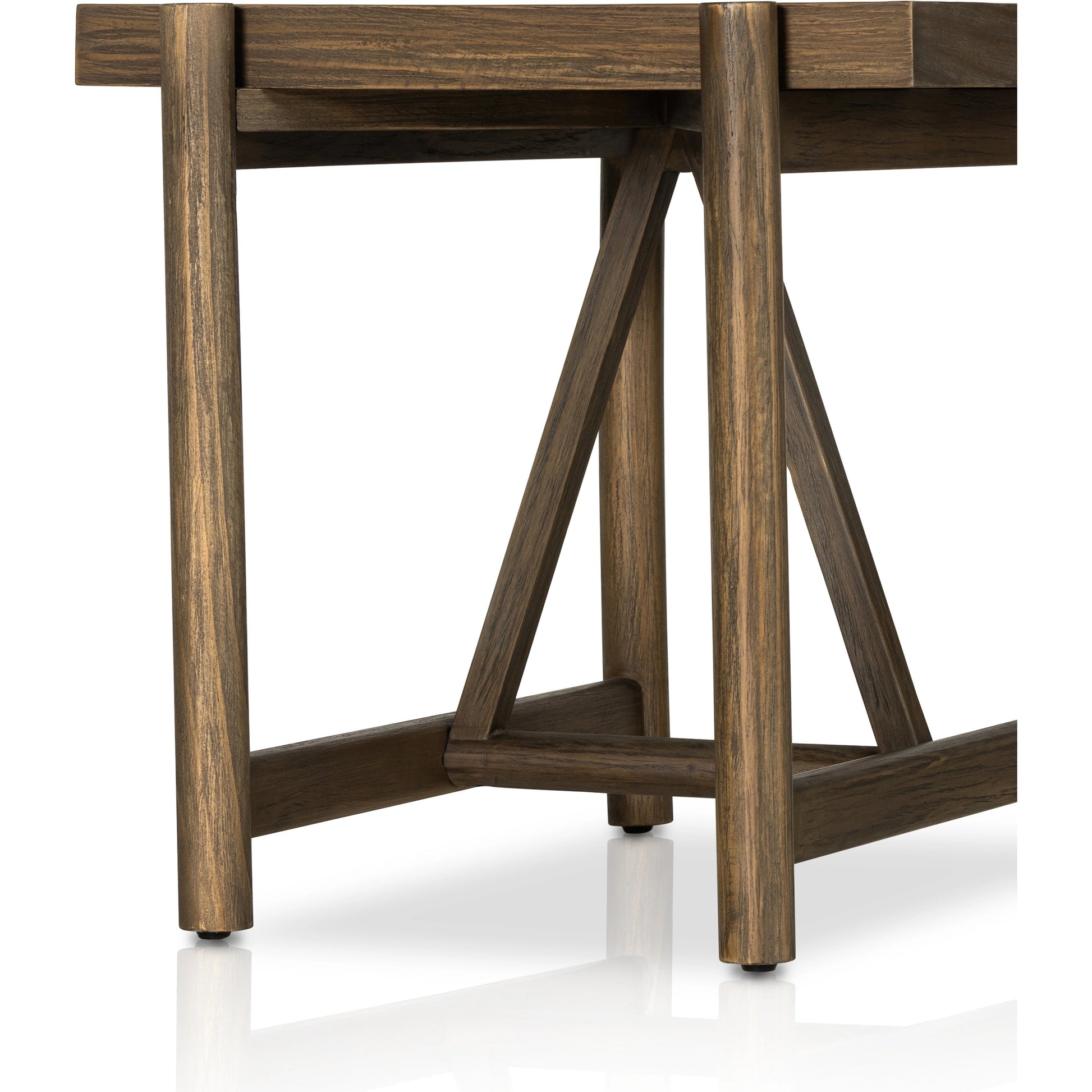 Goldthwaite End Table by Four Hands in sienna brown. Made from solid pine, poplar plywood in a modern style.