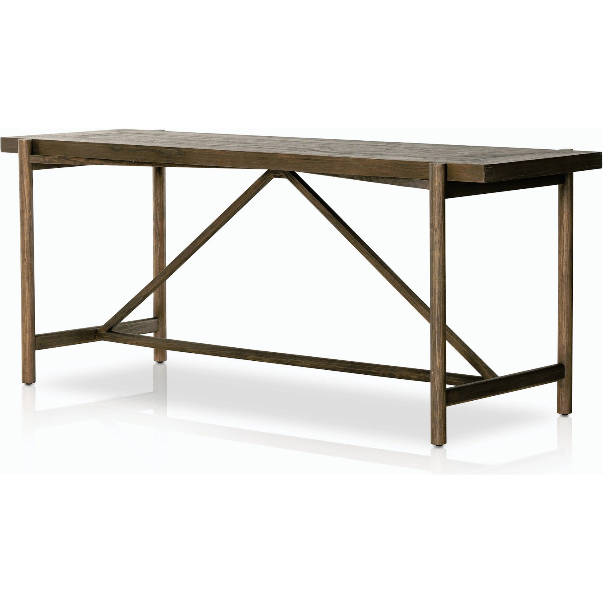 Goldthwaite Console Table by Four Hands in sienna brown. Made from solid pine, poplar plywood in a modern style.