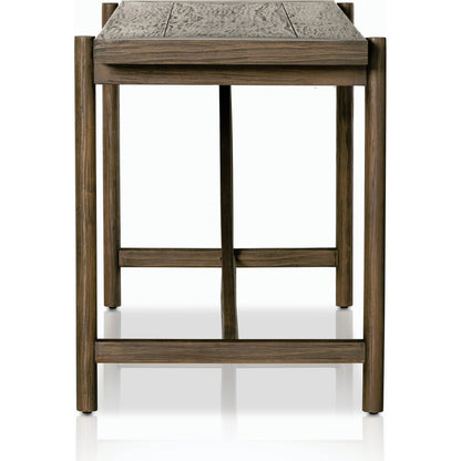 Goldthwaite Console Table by Four Hands in sienna brown. Made from solid pine, poplar plywood in a modern style.