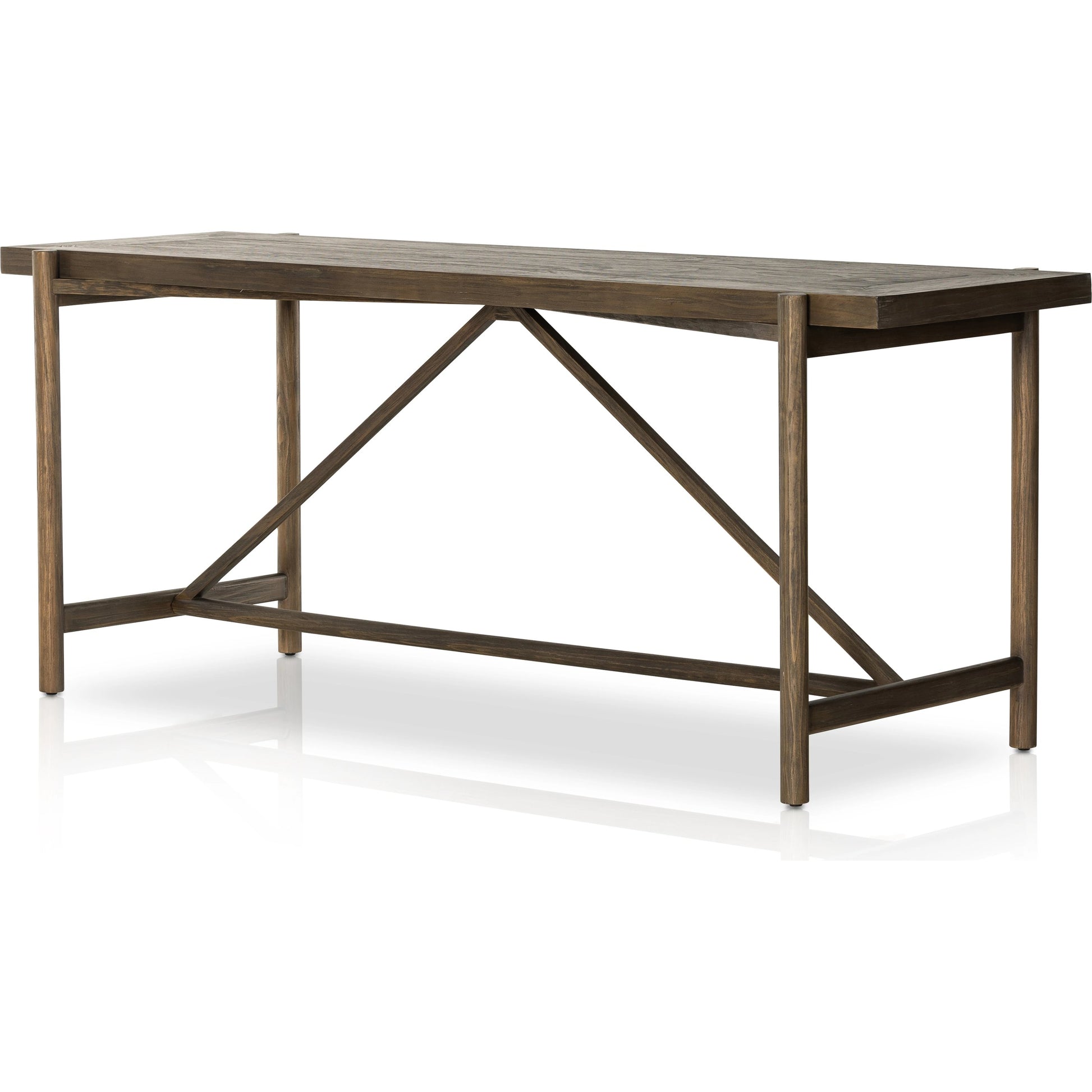 Goldthwaite Console Table by Four Hands in sienna brown. Made from solid pine, poplar plywood in a modern style.