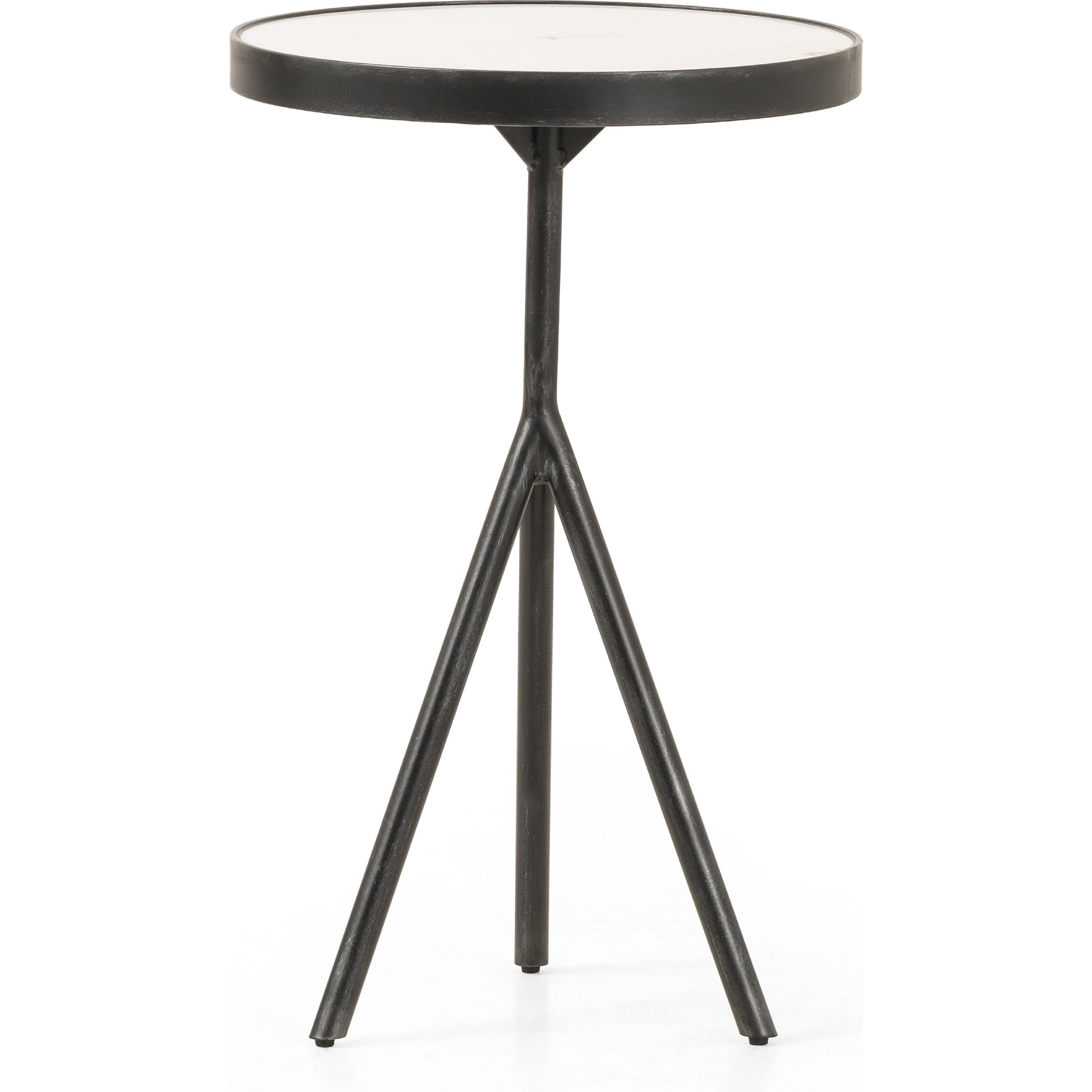 Corin End Table by Four Hands in powder black, bluestone and bluestone. Made from bluestone, iron in a modern style.