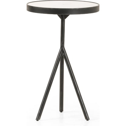 Corin End Table by Four Hands in powder black, bluestone and bluestone. Made from bluestone, iron in a modern style.