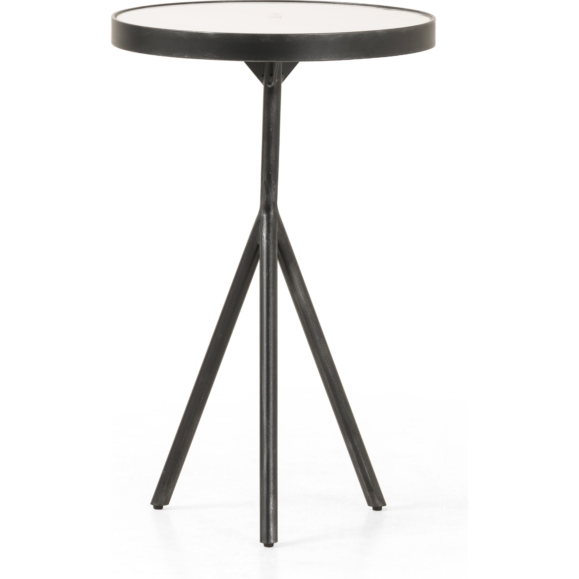 Corin End Table by Four Hands in powder black, bluestone and bluestone. Made from bluestone, iron in a modern style.