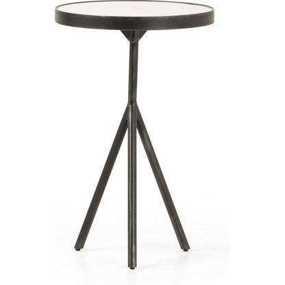 Corin End Table by Four Hands in powder black, bluestone and bluestone. Made from bluestone, iron in a modern style.
