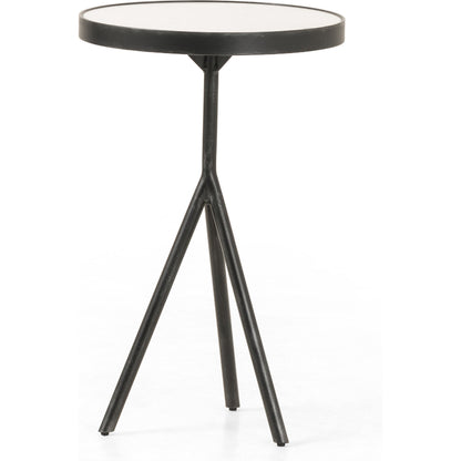 Corin End Table by Four Hands in powder black, bluestone and bluestone. Made from bluestone, iron in a modern style.