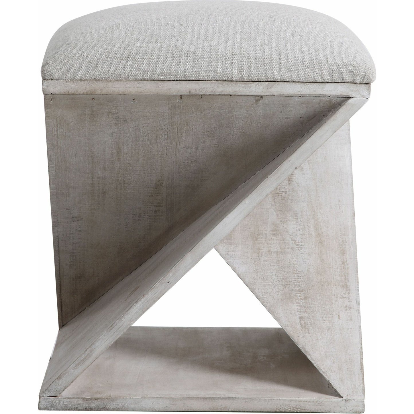 002 SR-801638 | Additional Silo | Benue Ottoman by Uttermost in gray. Made from fir, mdf, linen in a modern style.