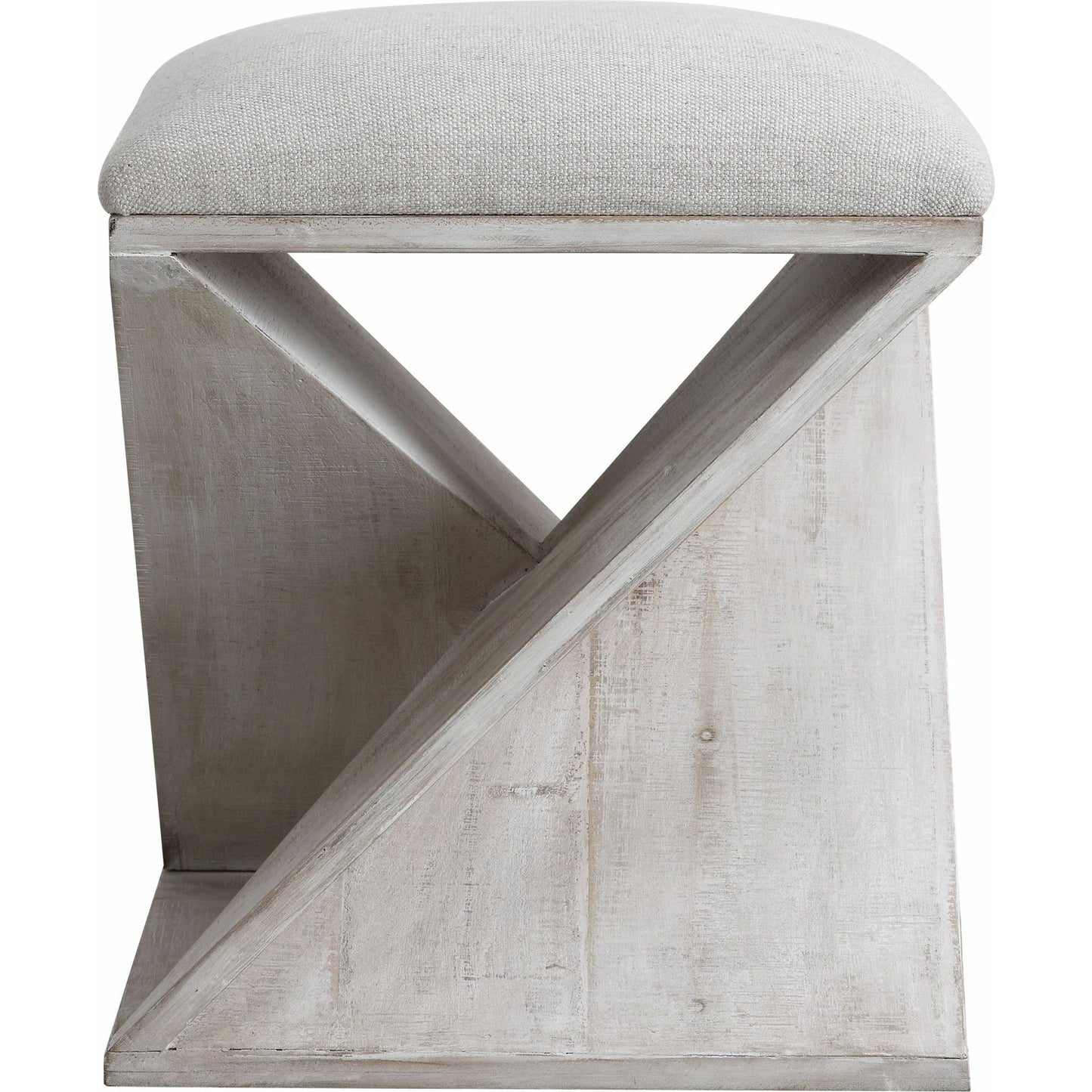 003 SR-801638 | Additional Silo | Benue Ottoman by Uttermost in gray. Made from fir, mdf, linen in a modern style.