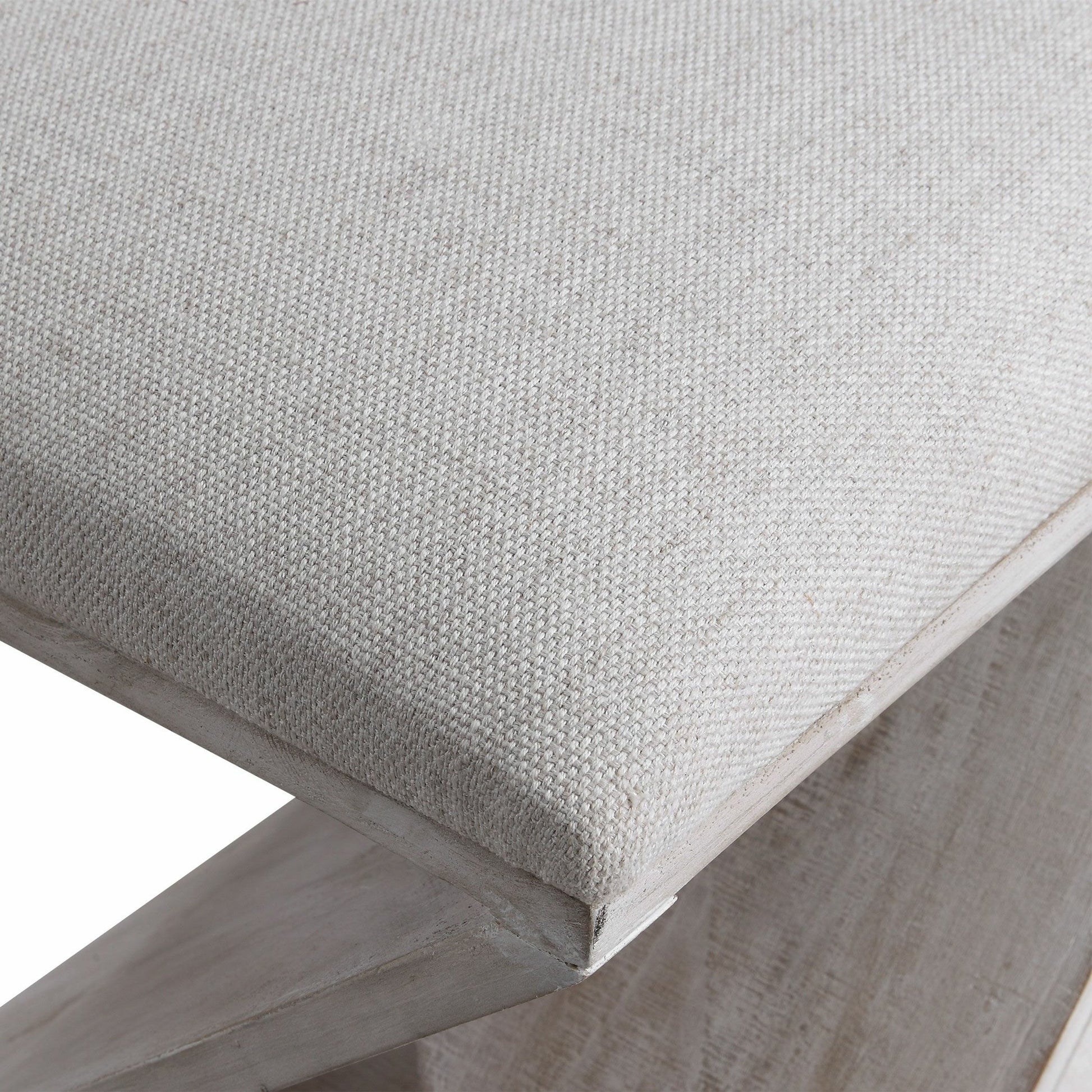 Benue Ottoman by Uttermost in gray. Made from fir, mdf, linen in a modern style.