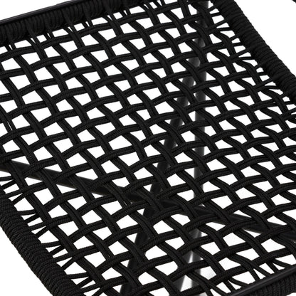 Wharton Outdoor Bar Stool by Four Hands in black rope and satin black. Made from iron, 100% polyester in a modern style.