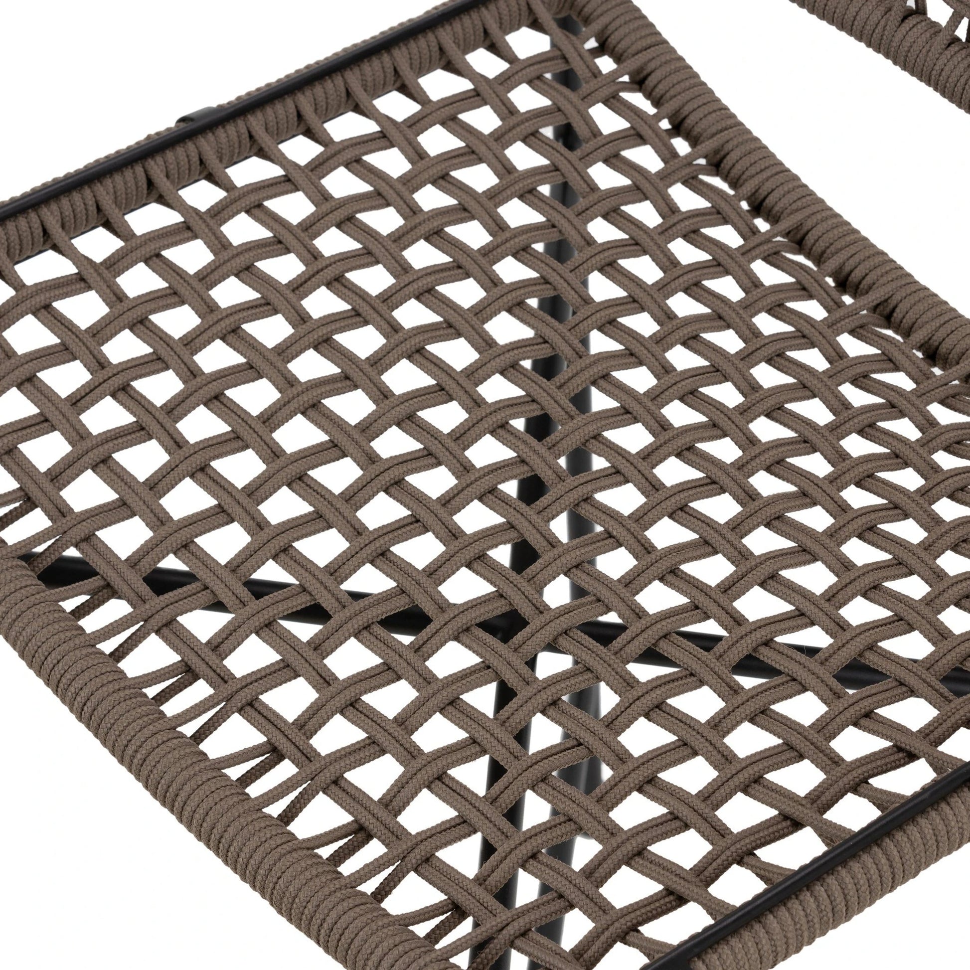 Wharton Outdoor Counter Stool by Four Hands in earth rope and satin black. Made from iron, 100% polyester in a modern style.