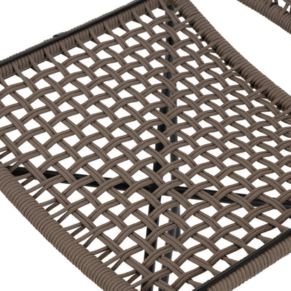 Wharton Outdoor Counter Stool by Four Hands in earth rope and satin black. Made from iron, 100% polyester in a modern style.