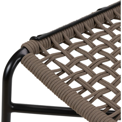 Wharton Outdoor Counter Stool by Four Hands in earth rope and satin black. Made from iron, 100% polyester in a modern style.