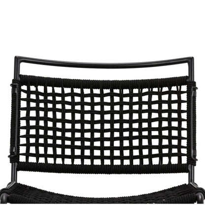 Wharton Outdoor Counter Stool by Four Hands in earth rope and satin black. Made from iron, 100% polyester in a modern style.