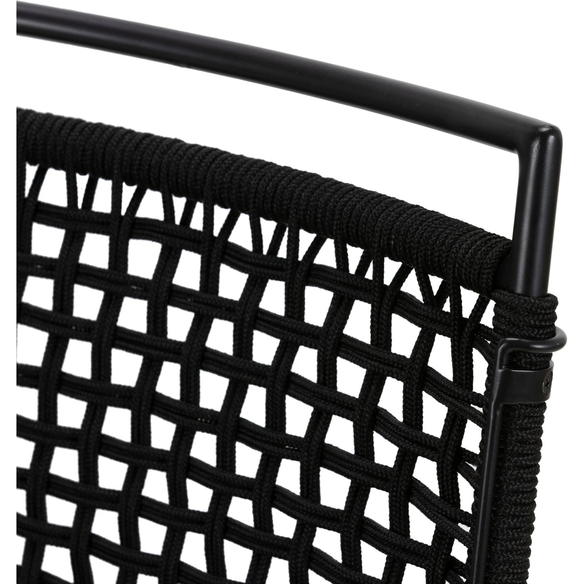 Wharton Outdoor Counter Stool by Four Hands in earth rope and satin black. Made from iron, 100% polyester in a modern style.