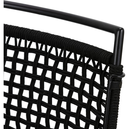 Wharton Outdoor Counter Stool by Four Hands in earth rope and satin black. Made from iron, 100% polyester in a modern style.