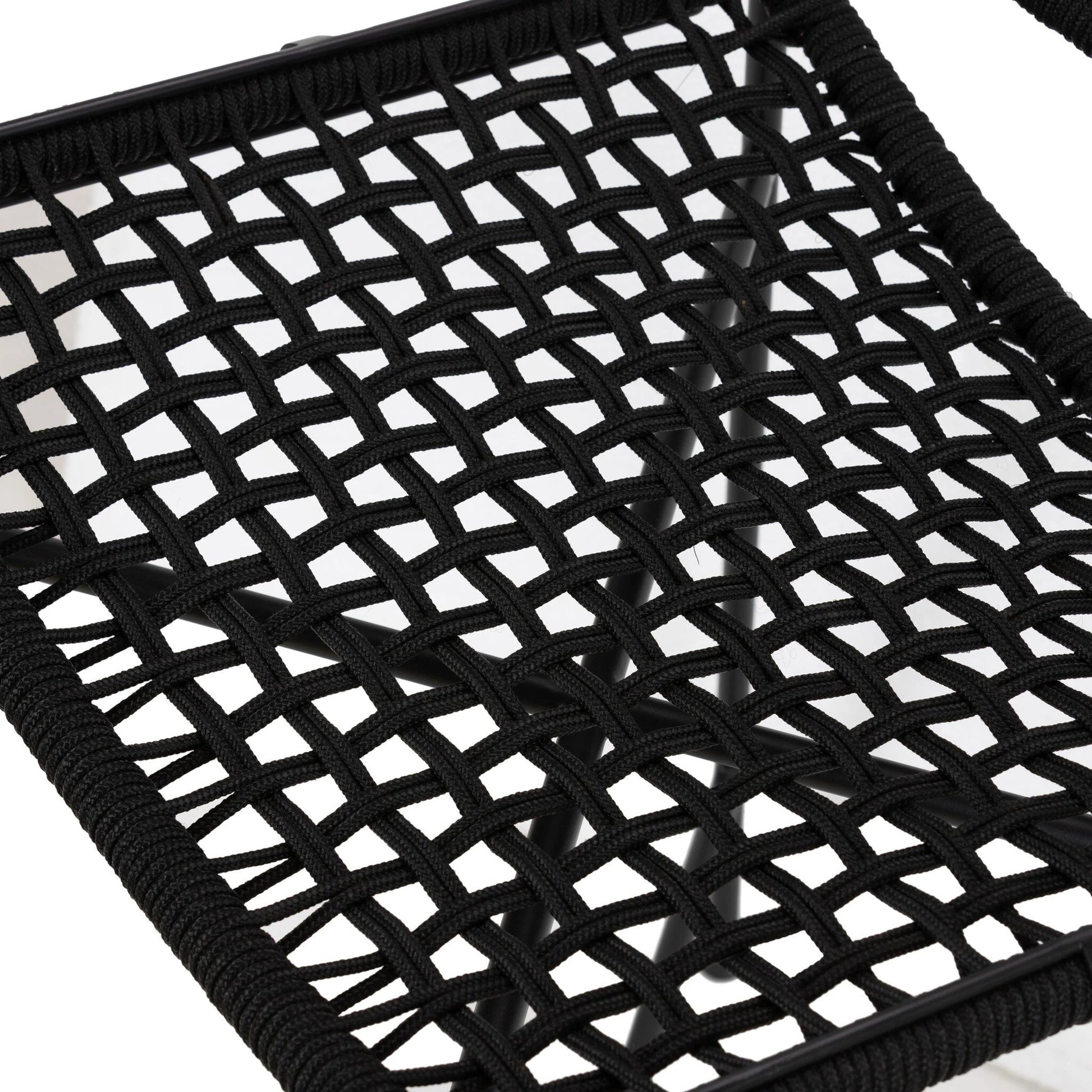 Wharton Outdoor Counter Stool by Four Hands in earth rope and satin black. Made from iron, 100% polyester in a modern style.
