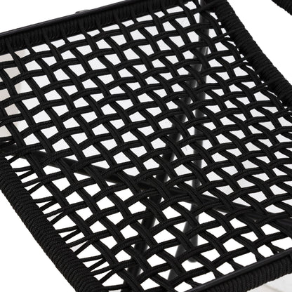 Wharton Outdoor Counter Stool by Four Hands in earth rope and satin black. Made from iron, 100% polyester in a modern style.