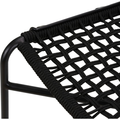 Wharton Outdoor Counter Stool by Four Hands in earth rope and satin black. Made from iron, 100% polyester in a modern style.
