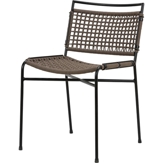 001 SI-2137718 | Primary Silo | Wharton Outdoor Dining Chair by Four Hands in earth rope and satin black. Made from iron, 100% polyester in a modern style.