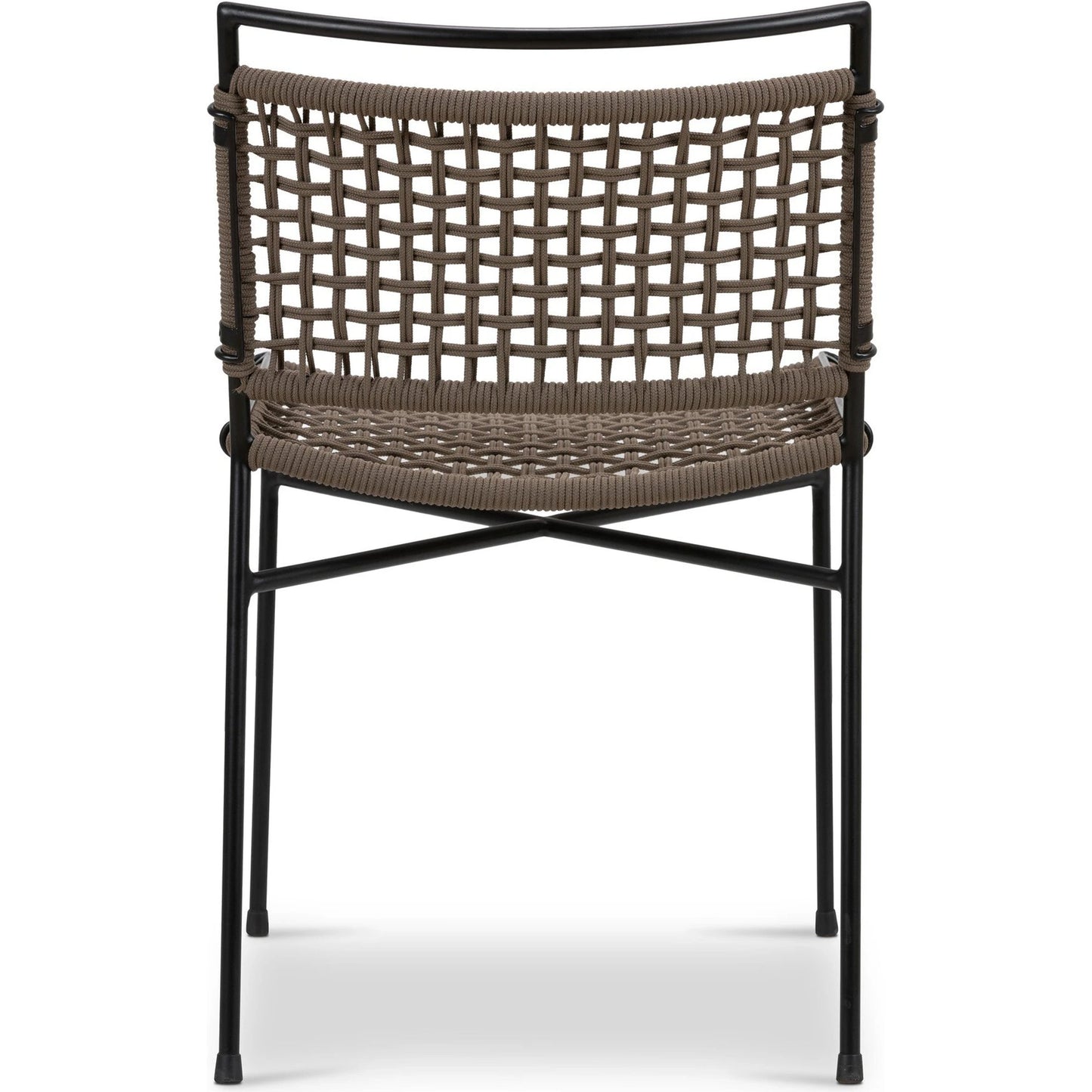 005 SI-2137718 | Additional Silo | Wharton Outdoor Dining Chair by Four Hands in earth rope and satin black. Made from iron, 100% polyester in a modern style.