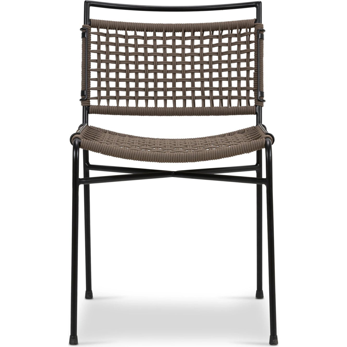 003 SI-2137718 | Additional Silo | Wharton Outdoor Dining Chair by Four Hands in earth rope and satin black. Made from iron, 100% polyester in a modern style.