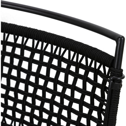 Wharton Outdoor Dining Chair by Four Hands in earth rope and satin black. Made from iron, 100% polyester in a modern style.